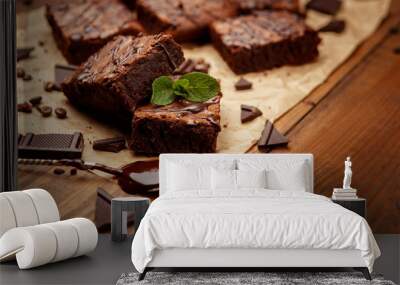 chocolate cake on a baking sheet Wall mural