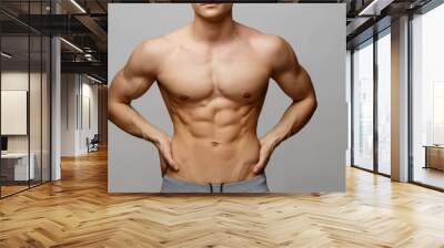 Handsome young man's torso Wall mural