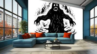 Scary Ghost Halloween Tattoo Print Ink Fear Joy Amusement Park Lunapark Wall mural