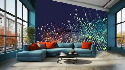 Big data. Abstract infographic  background with grid  gradient color dots and lines. Wall mural