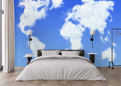 Clouds  in form global map of earth Wall mural