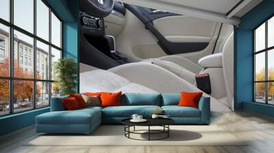 Inside of luxury car. Wall mural