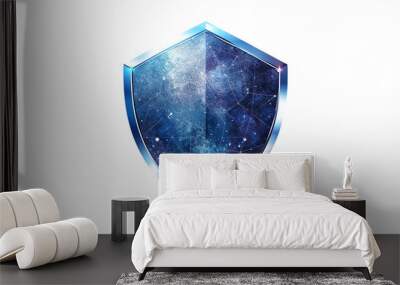 Digital shield with a futuristic design representing cybersecurity and technology protection isolated on transparent background Wall mural