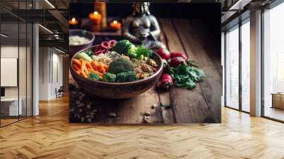 Buddha bowl concept - beautiful meal in a bowl Wall mural