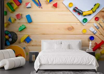 Day care concept - toy and art supply Wall mural