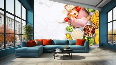 Flexitarian diet diet - vegetables, legumes, grains top view Wall mural