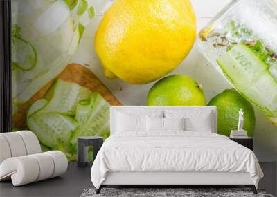 Infused lemon and cucumber water Wall mural