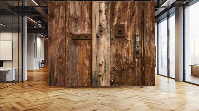 Rustic brown wood background Wall mural