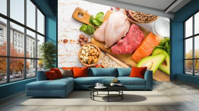 Selection of food that is good for the health and skin Wall mural