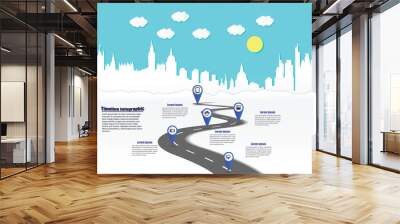 city scape road map business infographic icon vector  Wall mural