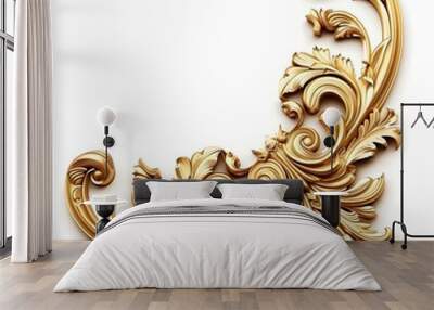 golden floral ornament Wall mural