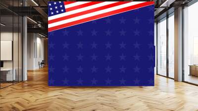 American flag corner on a blue background for your design. Wall mural