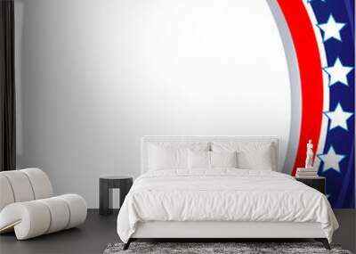 US flag wave frame with empty space for text. Wall mural