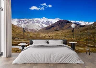 Cajon del Maipo canyon and Embalse El Yeso, Andes, Chile Wall mural