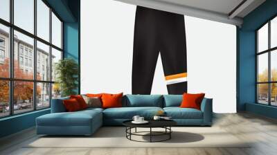 Training pants vector mockup. black sweatpants. jogging pants Wall mural