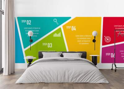 Infographics design vector and business icons with 6 options for presentation and web site Wall mural