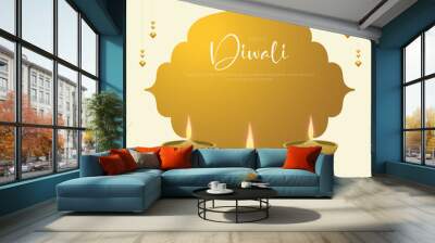 Happy Diwali Indian festival of lights, holiday Background, Diwali celebration greeting card, abstract vector illustration design. Wall mural