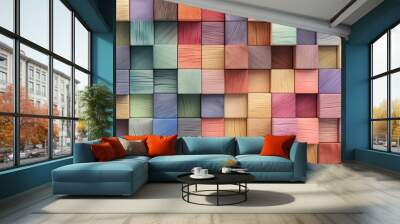 Abstract geometric rainbow colors pastel tones V2 Wall mural