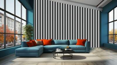 Seamless Wall Grey Corrugated metal texture surface with light shadow,Vector 3d Endless Panorama galvanize steel waves pattern Wall mural