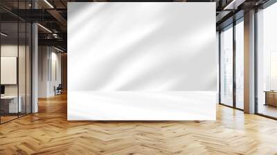 Shadow Leaves overlay on white wall texture background,Abstract Sunlight effect overlay on product presentation,Vector backdrop for studio room and empty floor display mockup on spring, summer banner Wall mural