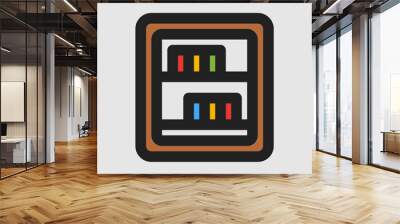 Bookcase icon in filled line style about furniture, use for website mobile app presentation Wall mural