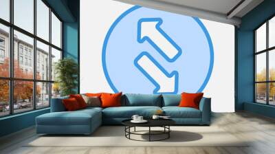 Exchange arrow icon in blue style, use for website mobile app presentation Wall mural