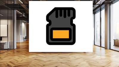 Memory card. icon in filled line style about camera, use for website mobile app presentation Wall mural