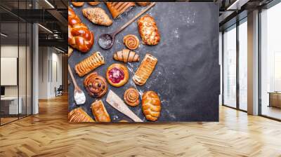 delicious and sweet seasonal pastry background Wall mural