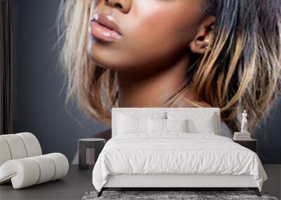 Young black beauty with perfect skin Wall mural