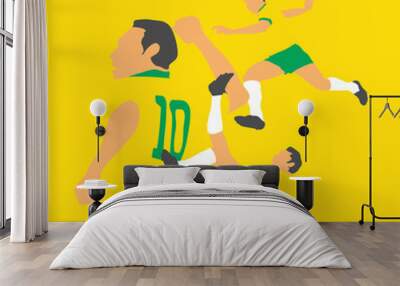 Brazilian soccer minimalist illustration template. Wall mural