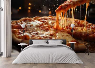 delicious cheese pizza Wall mural