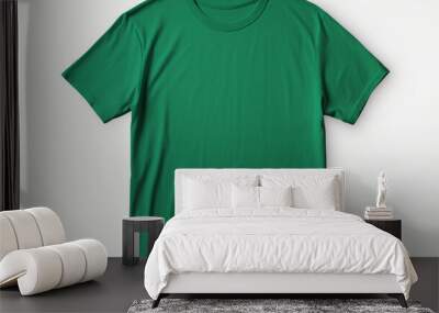 green t shirt on white background Wall mural