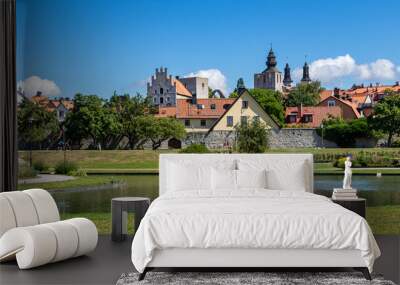 Beautiful Almedalen park in the summer, Visby Gotland island Wall mural