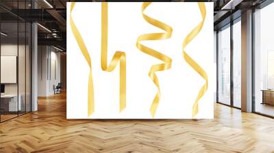 Gold ribbon collection on white, clipping path Wall mural