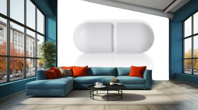 Medical pill tablet on white, clipping path included Wall mural