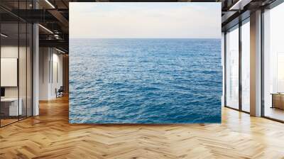 Mediterranean blue, calm sea with horizon in the morning Wall mural