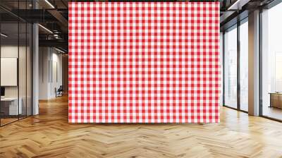 Red and white tablecloth background Wall mural