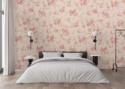 tapestry with rose floral, romantic texture background Wall mural