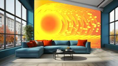 Hot sun. Vector illustation Wall mural