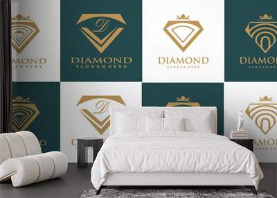 diamond logo design collection with creative unique concept premium vector Wall mural