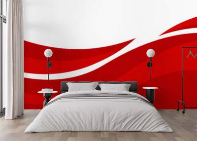 Header footer red curve abstract style border frame vector illustration banner background design Wall mural