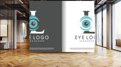 initial letter l logo design template with eye concept premium vector Wall mural