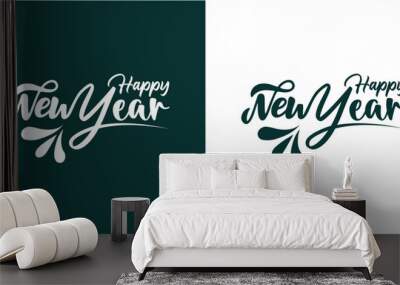 happy new year logo design Wall mural