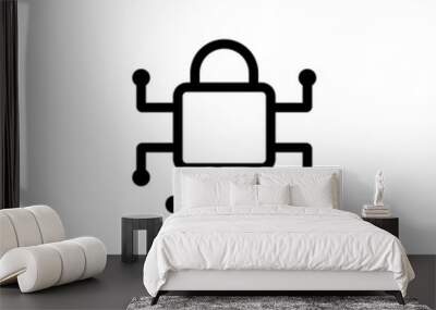 Network security icon cyber secure acess single icon graphic design vector Wall mural