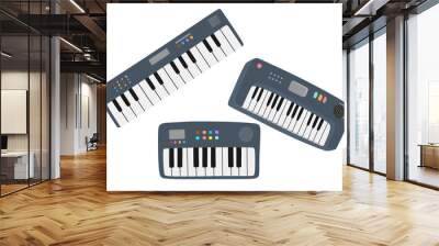 piano, music, keyboard, organ, chord, vector, technology, isolated, art, illustration, white, black, board, buttons, cartoon, classical, composition, creativity, cute, design, digital, doodle, drawing Wall mural