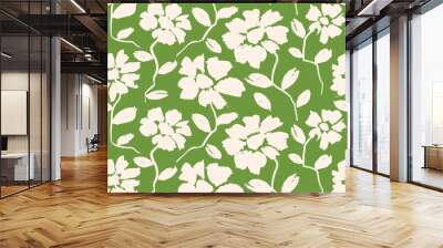 Simple nature floral background. Seamless pattern with hand drawn flower. with brush texture. Wall mural