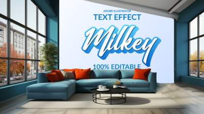 blue script adobe illustrator text effect. cool editable text effect for food or beverages Wall mural