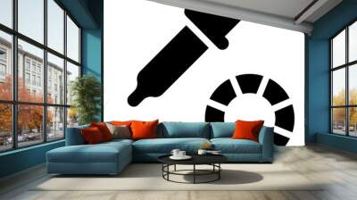 Eye Dropper black solid glyph icon Wall mural