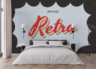 Retro classic vintage editable text effect. eps vector file. 1950 antique nostalgia template Wall mural