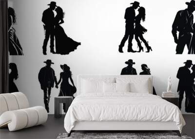 silhouette cowboy romance 2 Wall mural